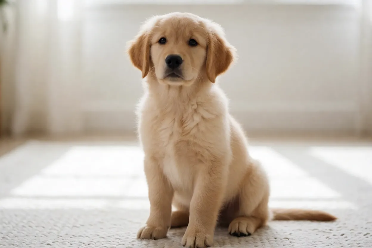 Filhote de Golden Retriever saudável com criador