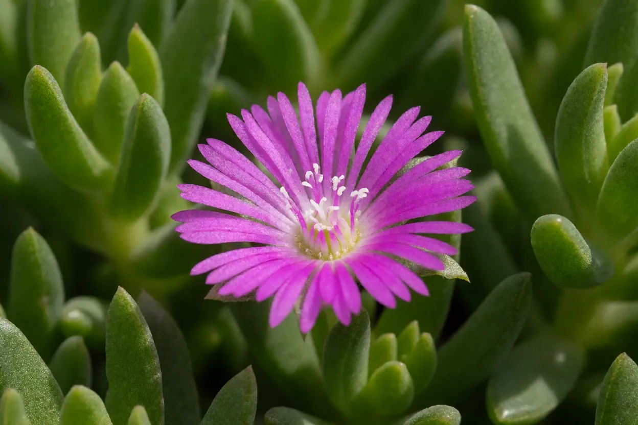 Flor rosa-magenta da gota-de-orvalho em close