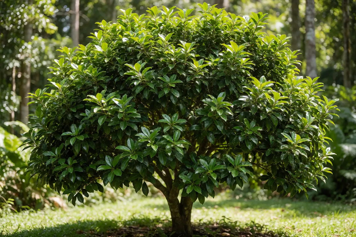 Guabiroba-da-mata adulta com copa densa em ambiente natural