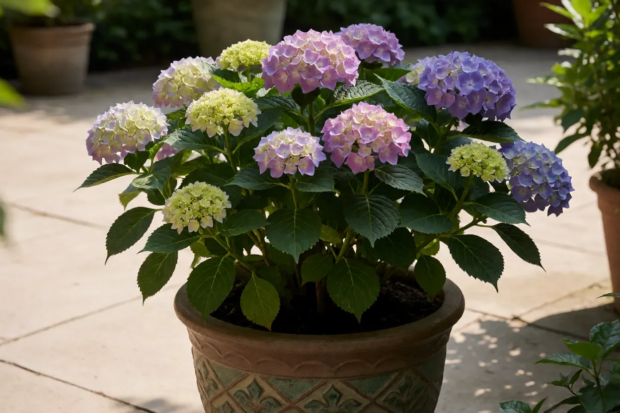 Hortênsia: como cuidar, podar e cultivar a Hydrangea macrophylla Hortênsia cultivada em vaso grande