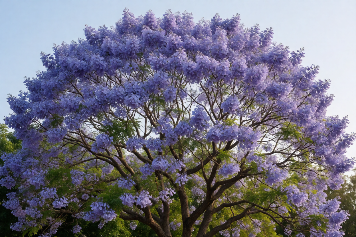 Jacarandá: tipos, como cultivar a árvore de flores lilás e quando ela floresce