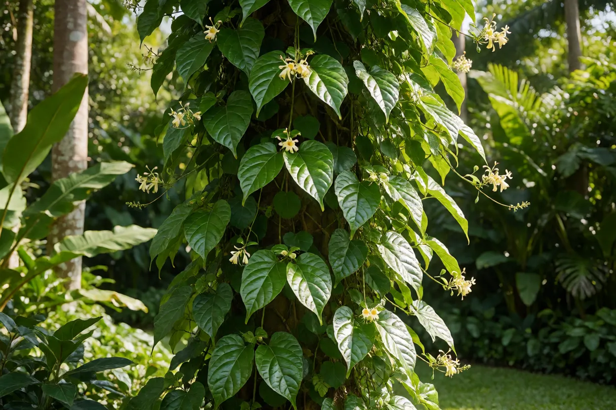 L&aacute;grima-de-cristo saud&aacute;vel em jardim tropical brasileiro