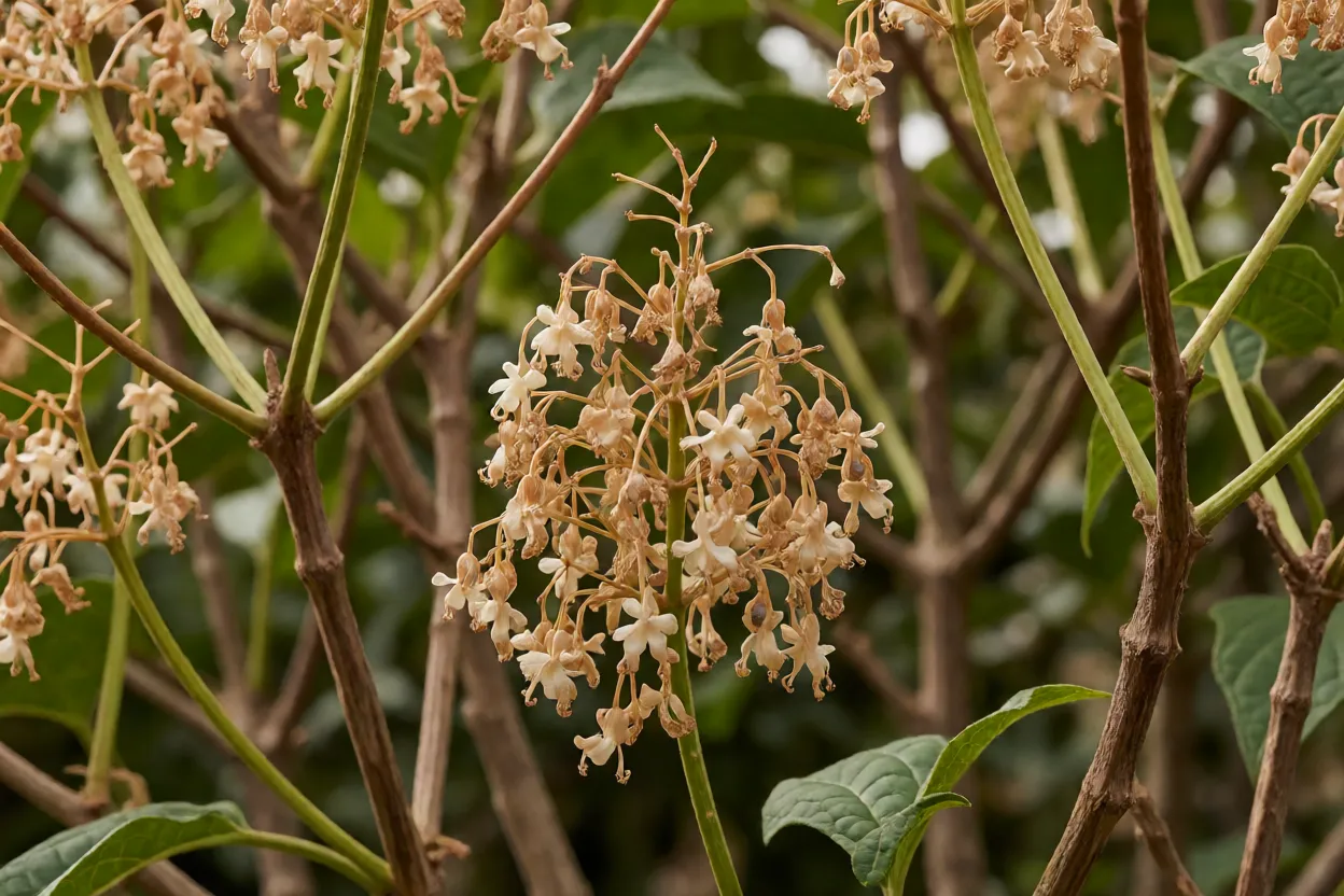 Poda de ramos da l&aacute;grima-de-cristo ap&oacute;s flora&ccedil;&atilde;o