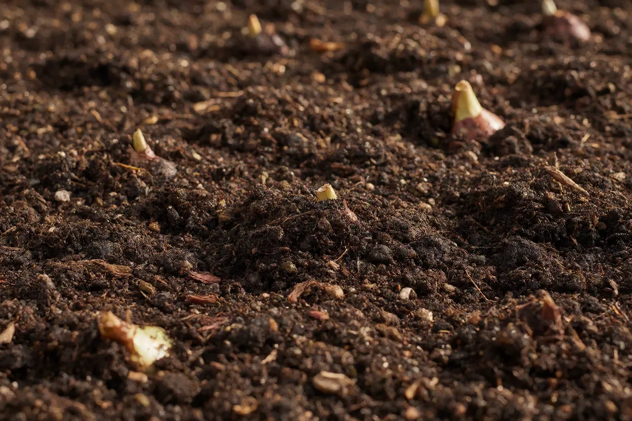 Solo preparado para cultivo de l&iacute;rio-tigre