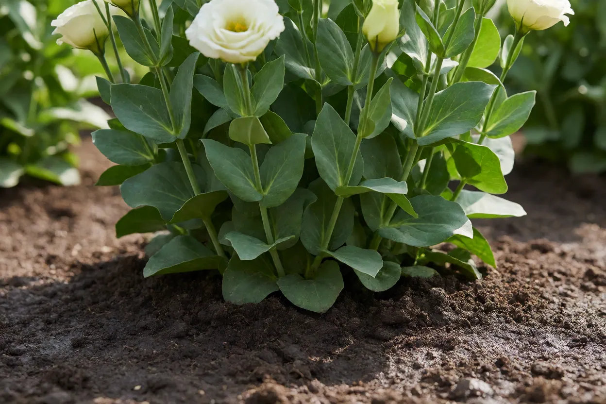 Lisianthus: como cultivar a flor delicada, floração e cuidados Rega cuidadosa na base de planta de lisianthus