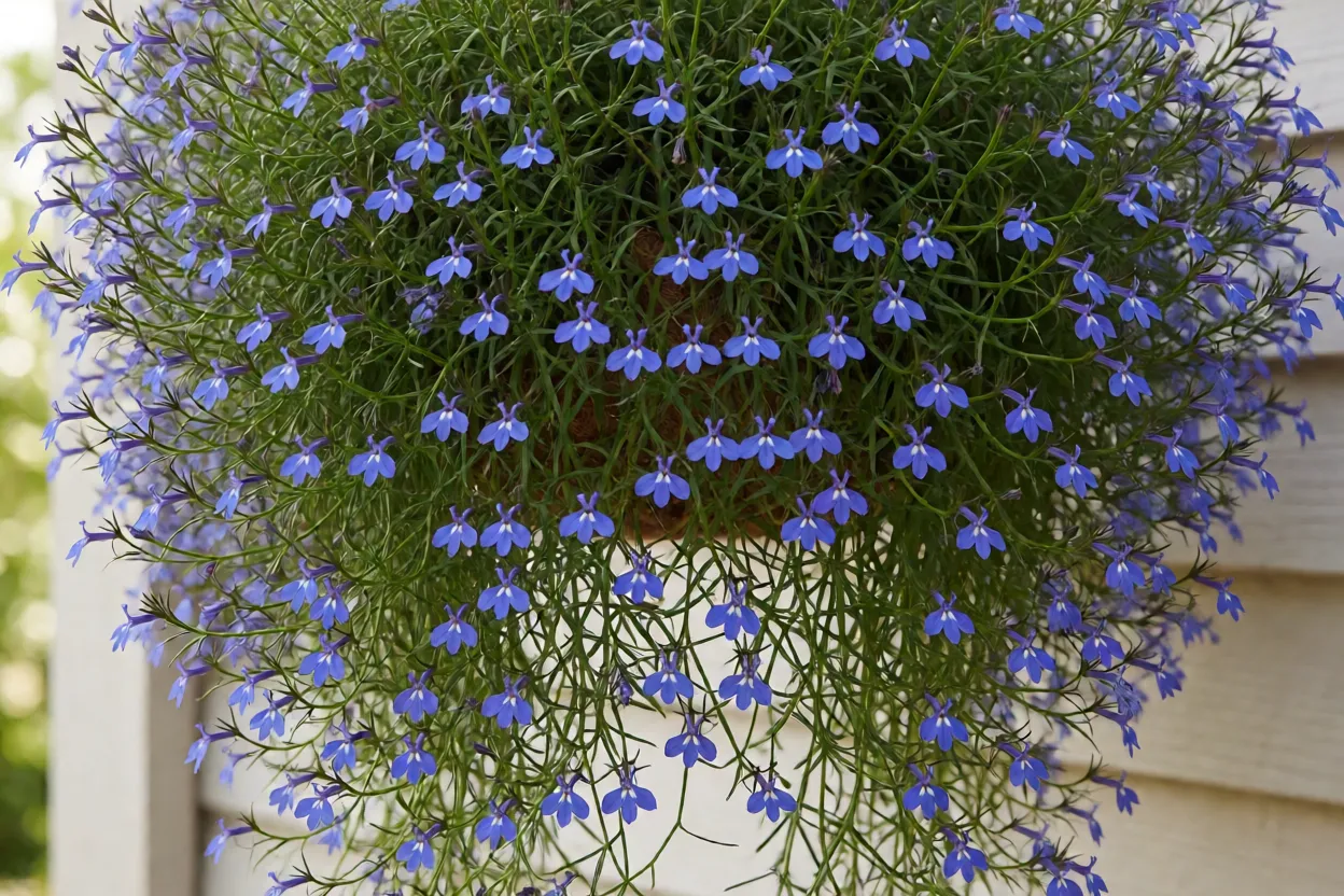 Lobélia: como cuidar da planta pendente em vasos e jardineiras