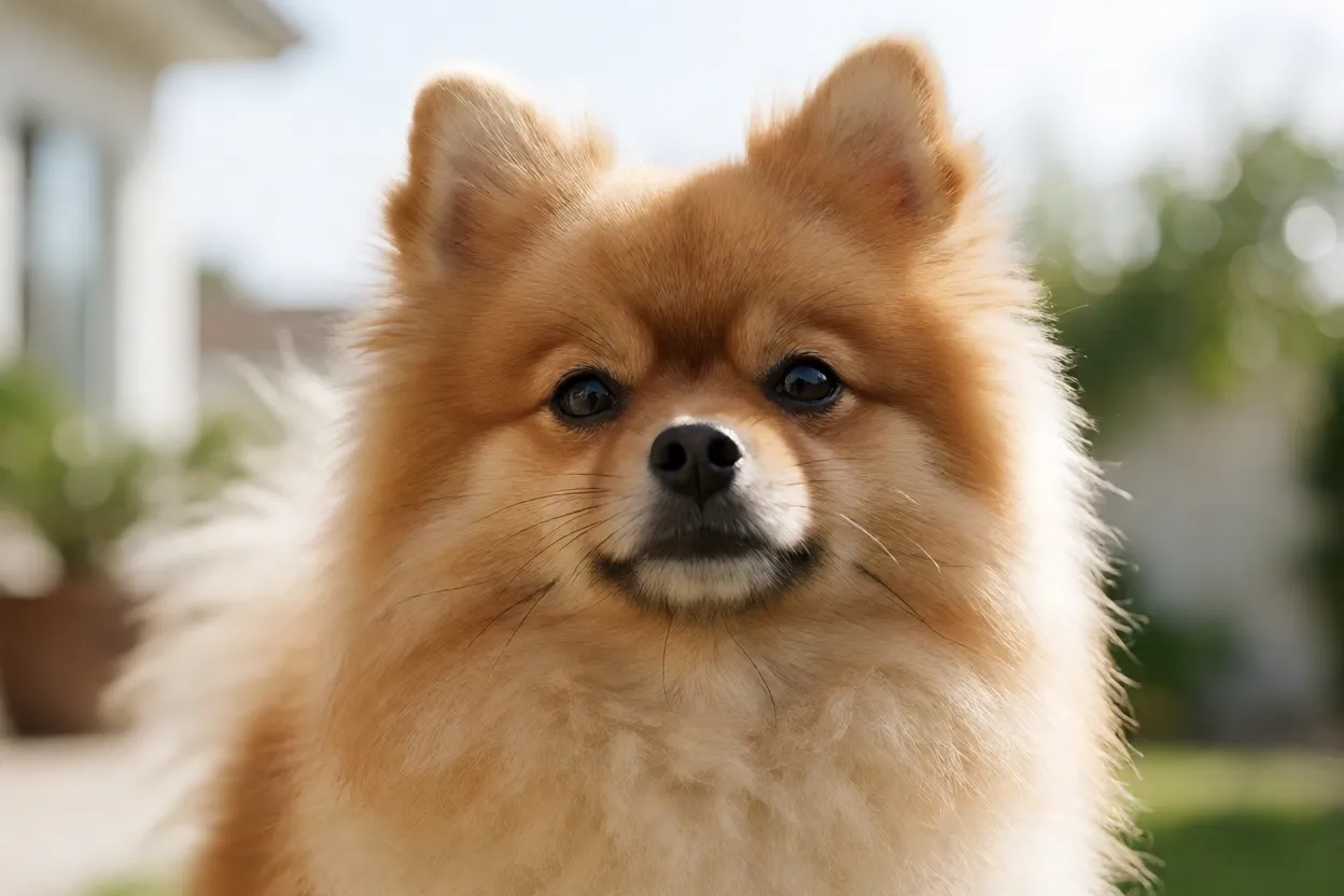 Lulu da Pomer&acirc;nia com olhar atento e orelhas em p&eacute;