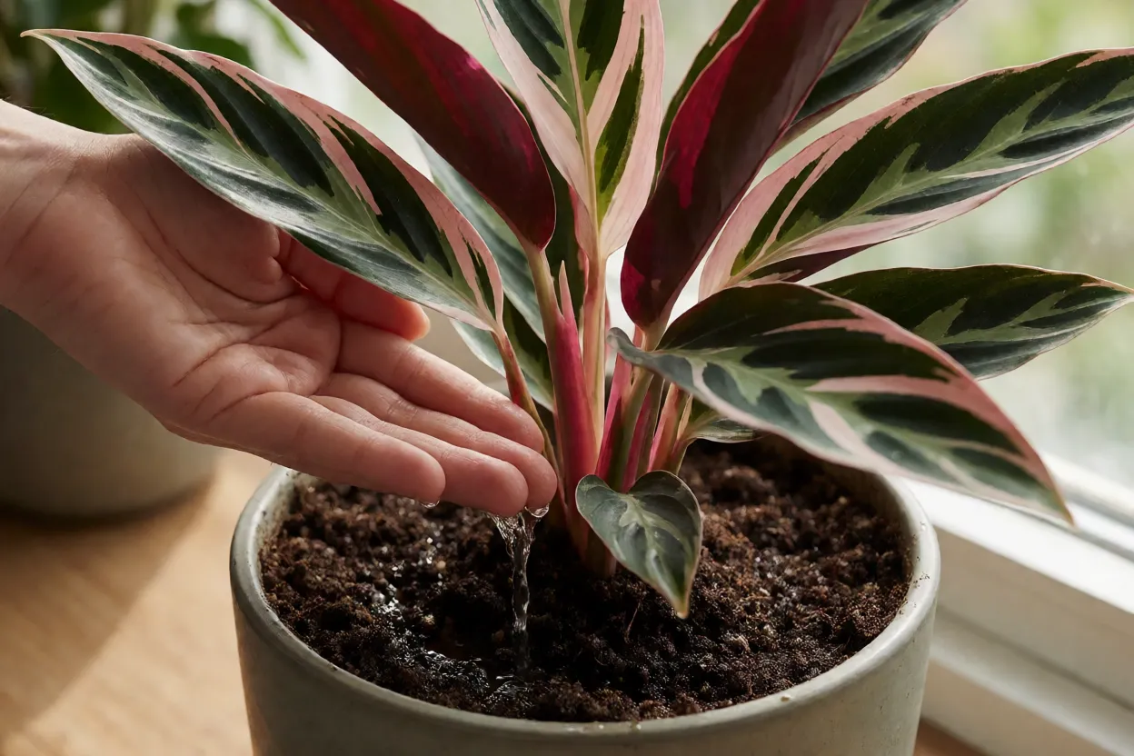 Rega adequada da maranta-tricolor