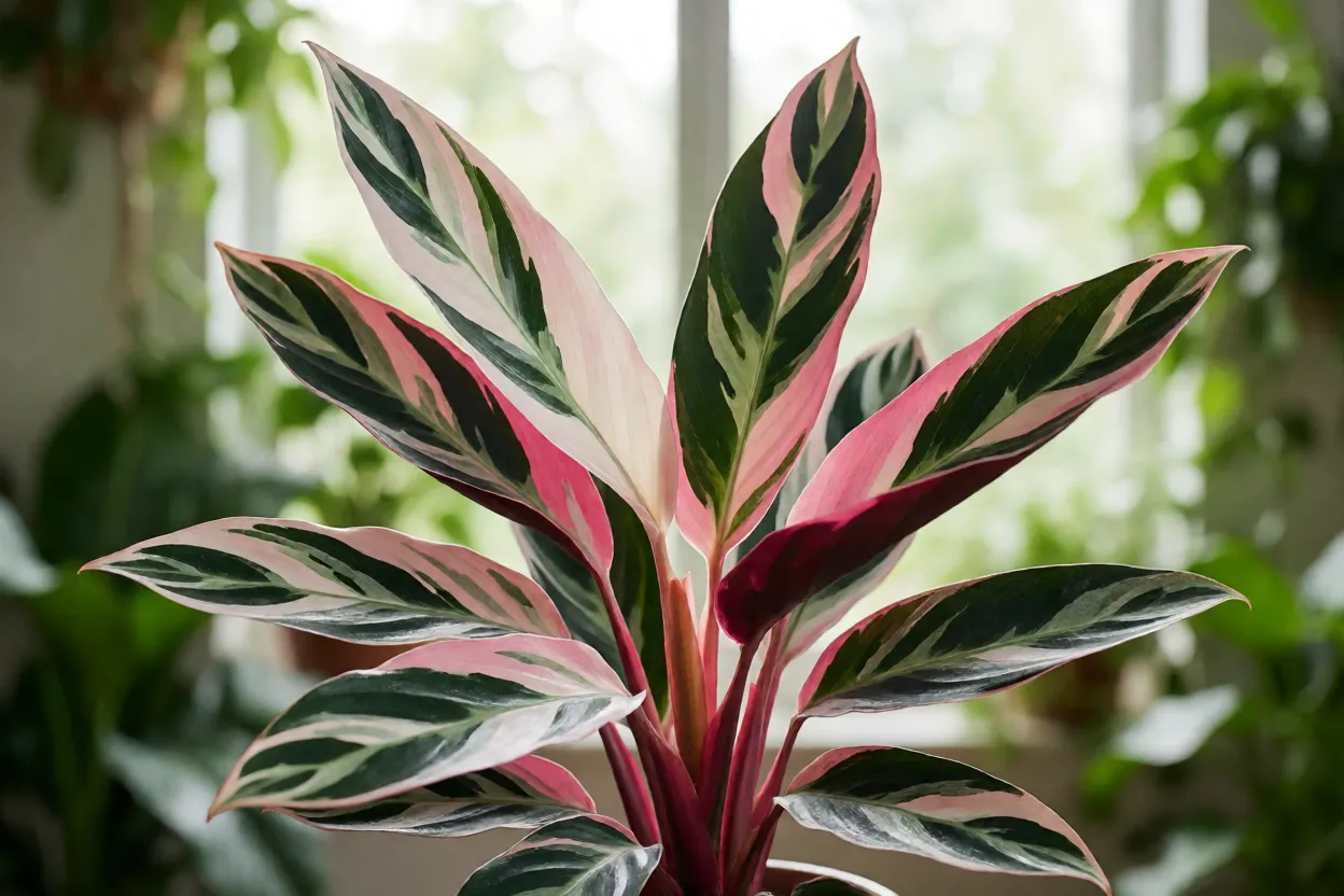Maranta-tricolor em ambiente &uacute;mido