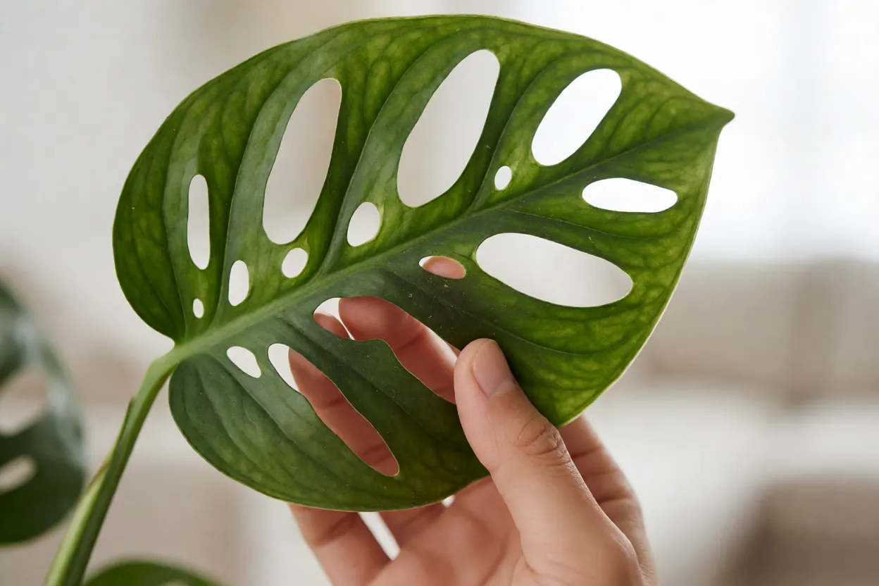 Monstera Adansonii: como cultivar, características das folhas, crescimento e cuidados Inspeção de folhas de Monstera adansonii para pragas