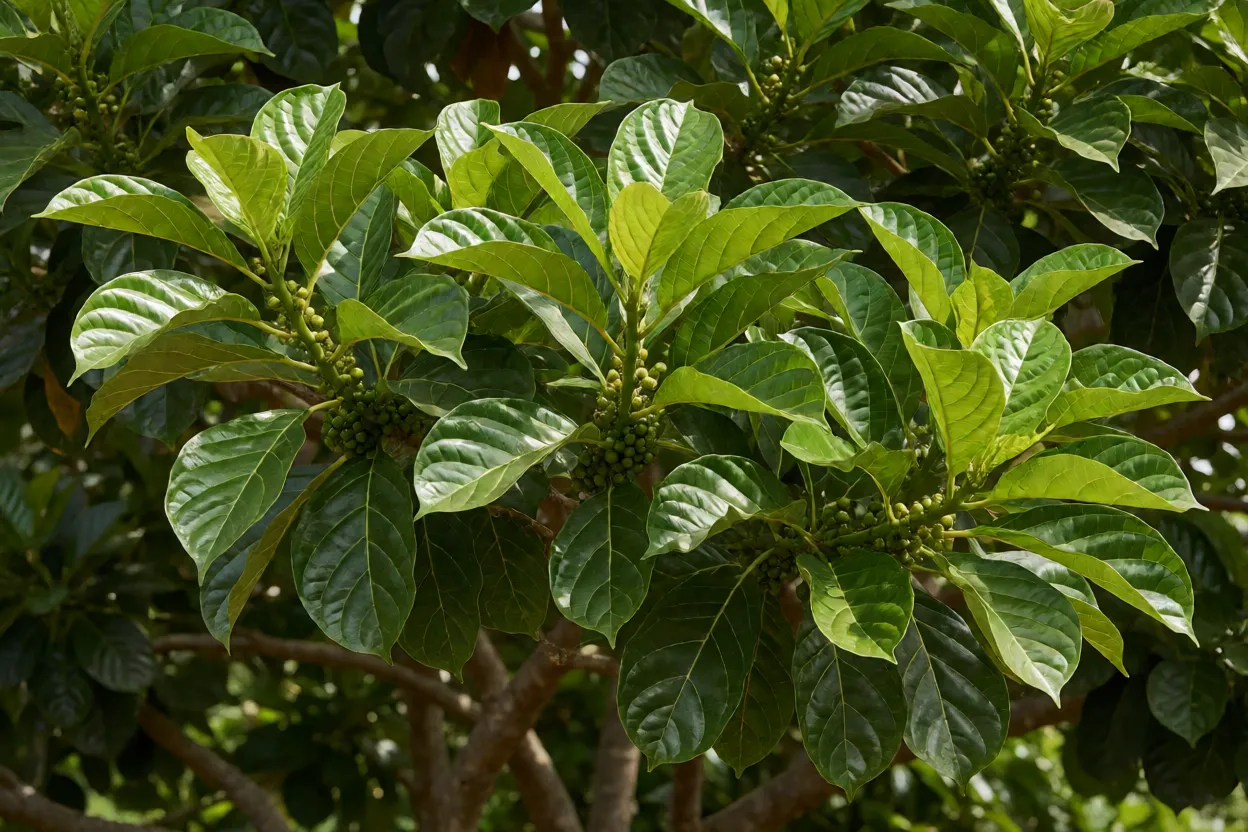 Noni recebendo sol pleno