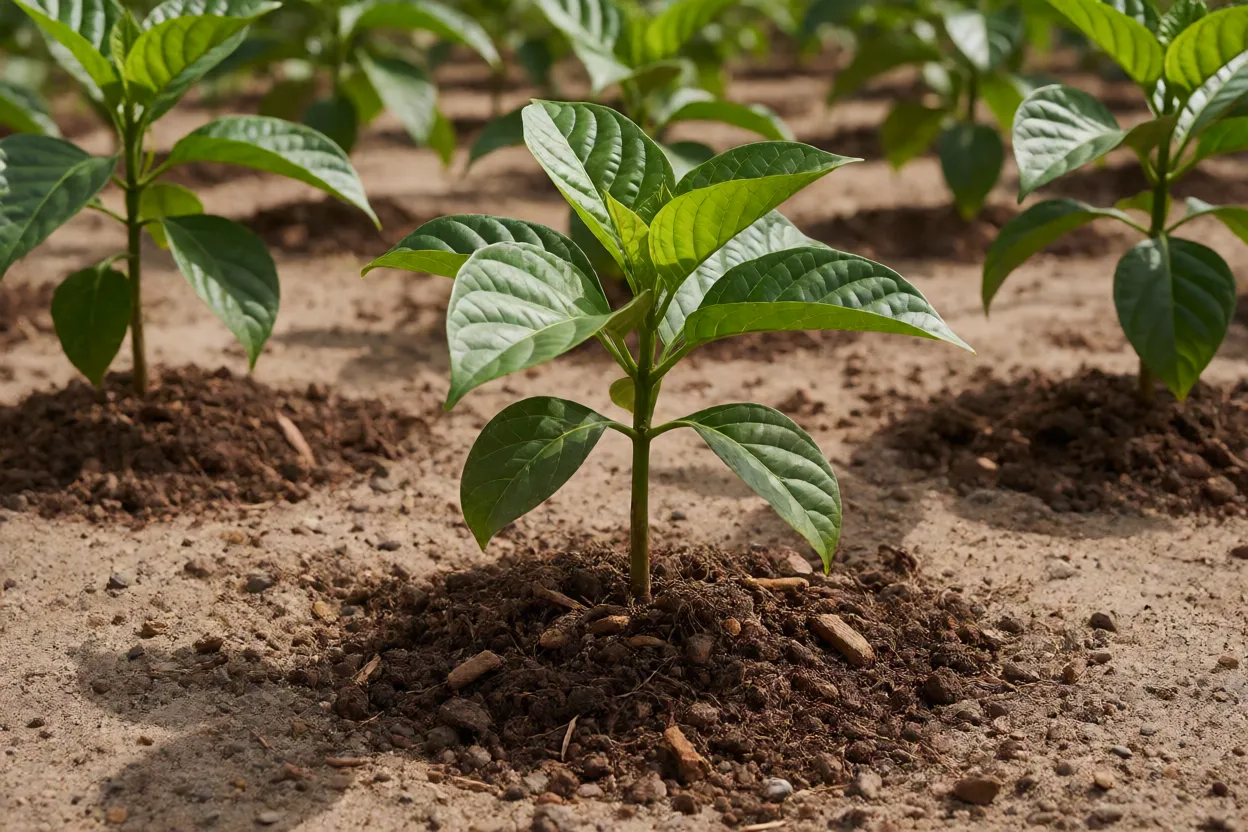 Solo bem drenado para cultivo de noni