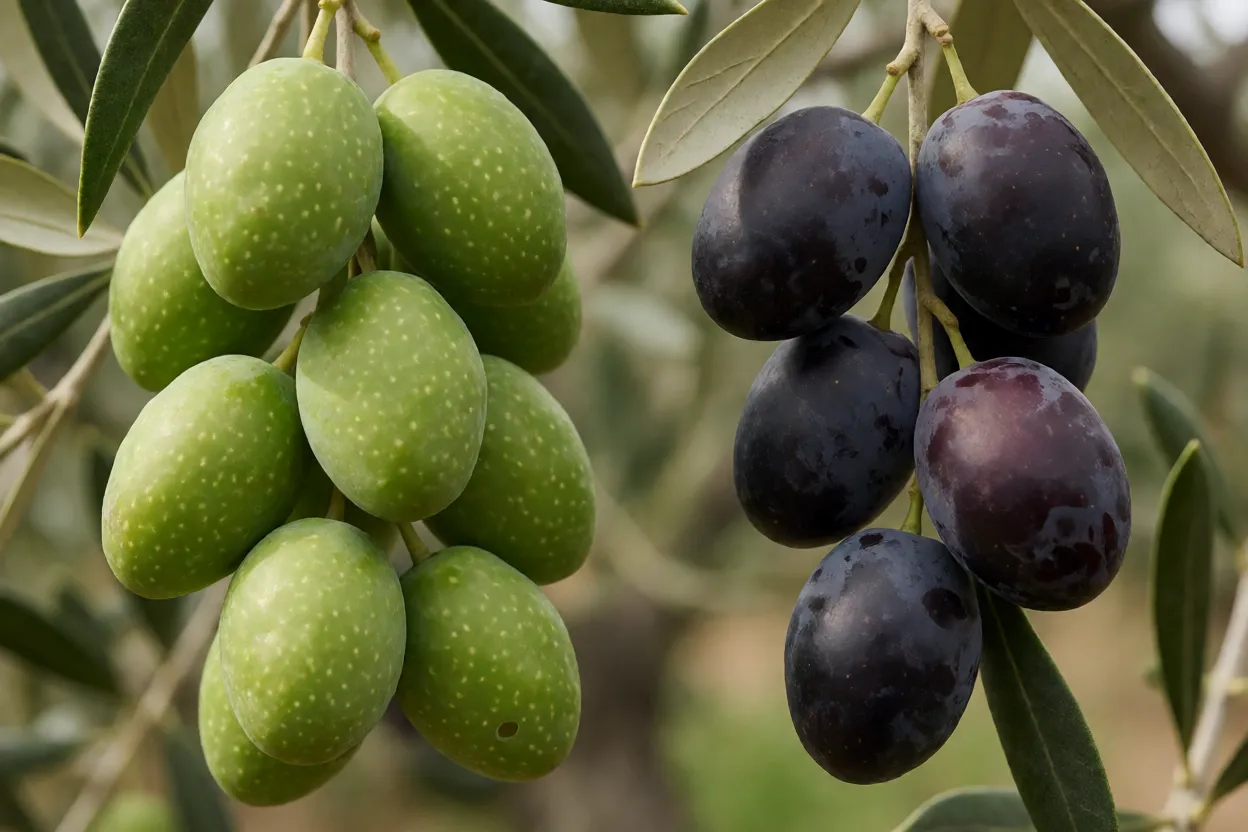 Oliveira: características da árvore, cultivo, poda e produção Frutos de diferentes cultivares de oliveira lado a lado