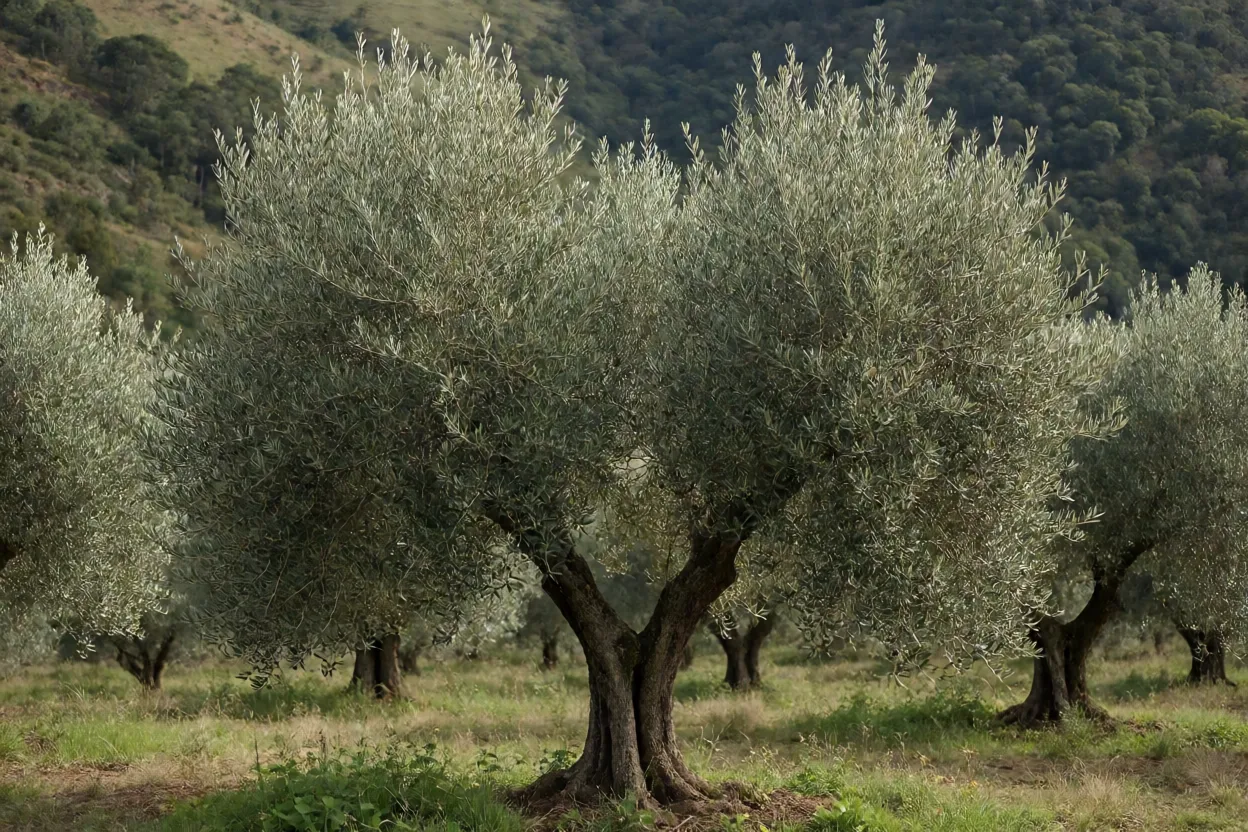 Oliveira: características da árvore, cultivo, poda e produção Oliveira em paisagem de altitude com copa prateada