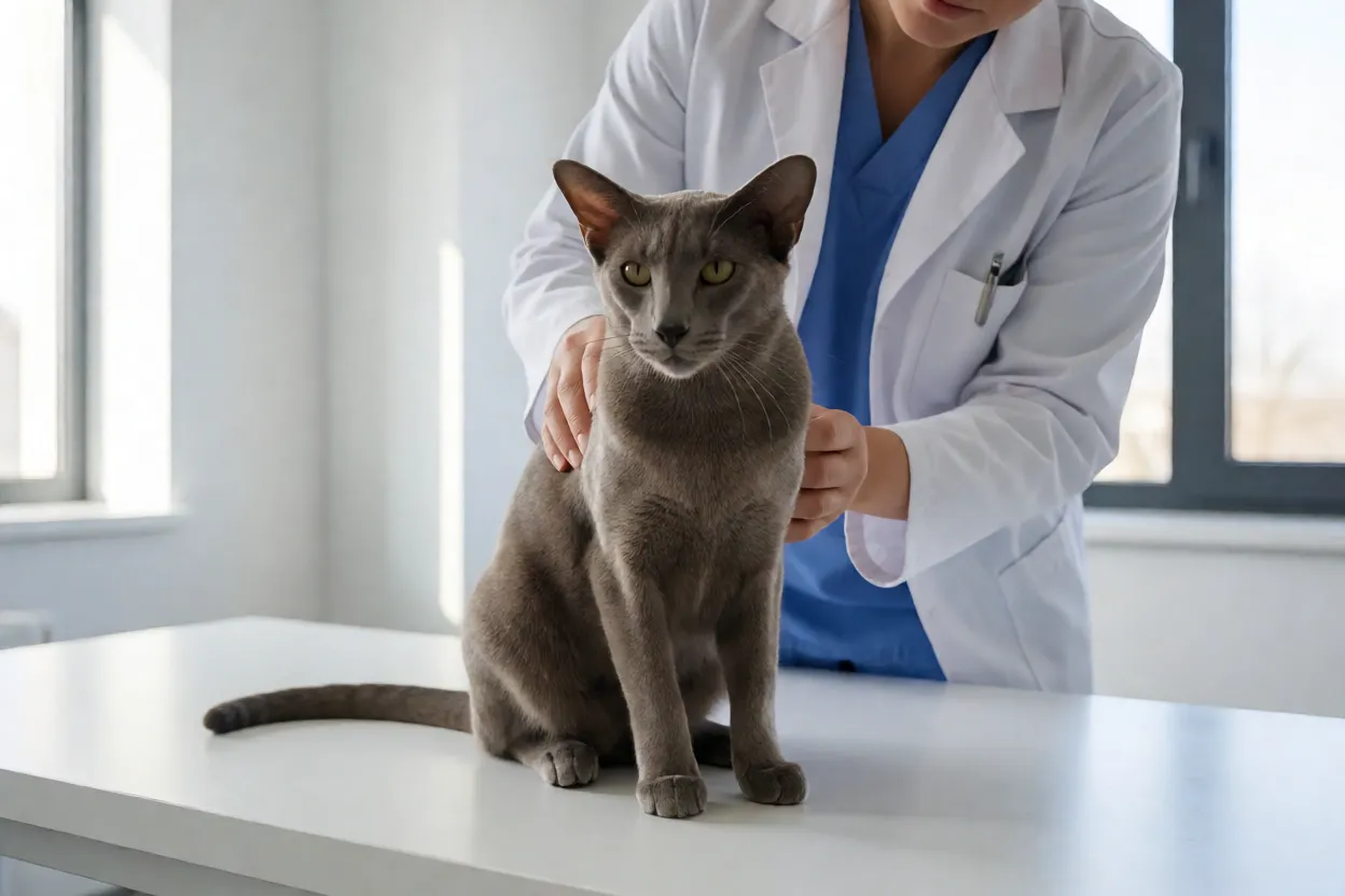 Oriental Shorthair em consulta veterin&aacute;ria de rotina