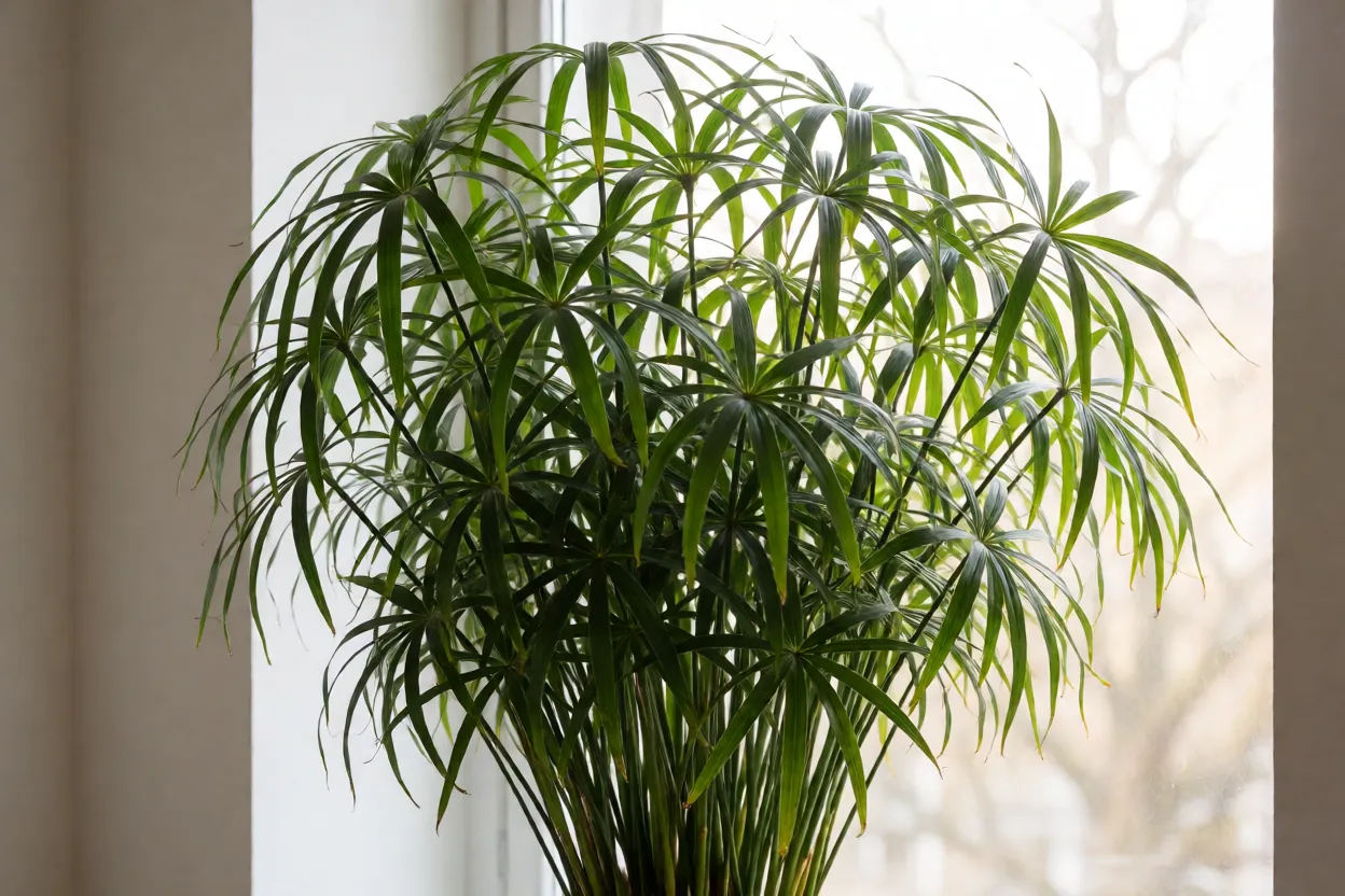 Papiro protegido em estufa ou interior no inverno