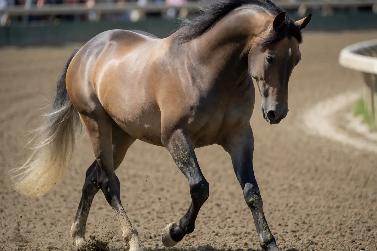 Cavalo Paso Fino em movimento no andamento paso corto