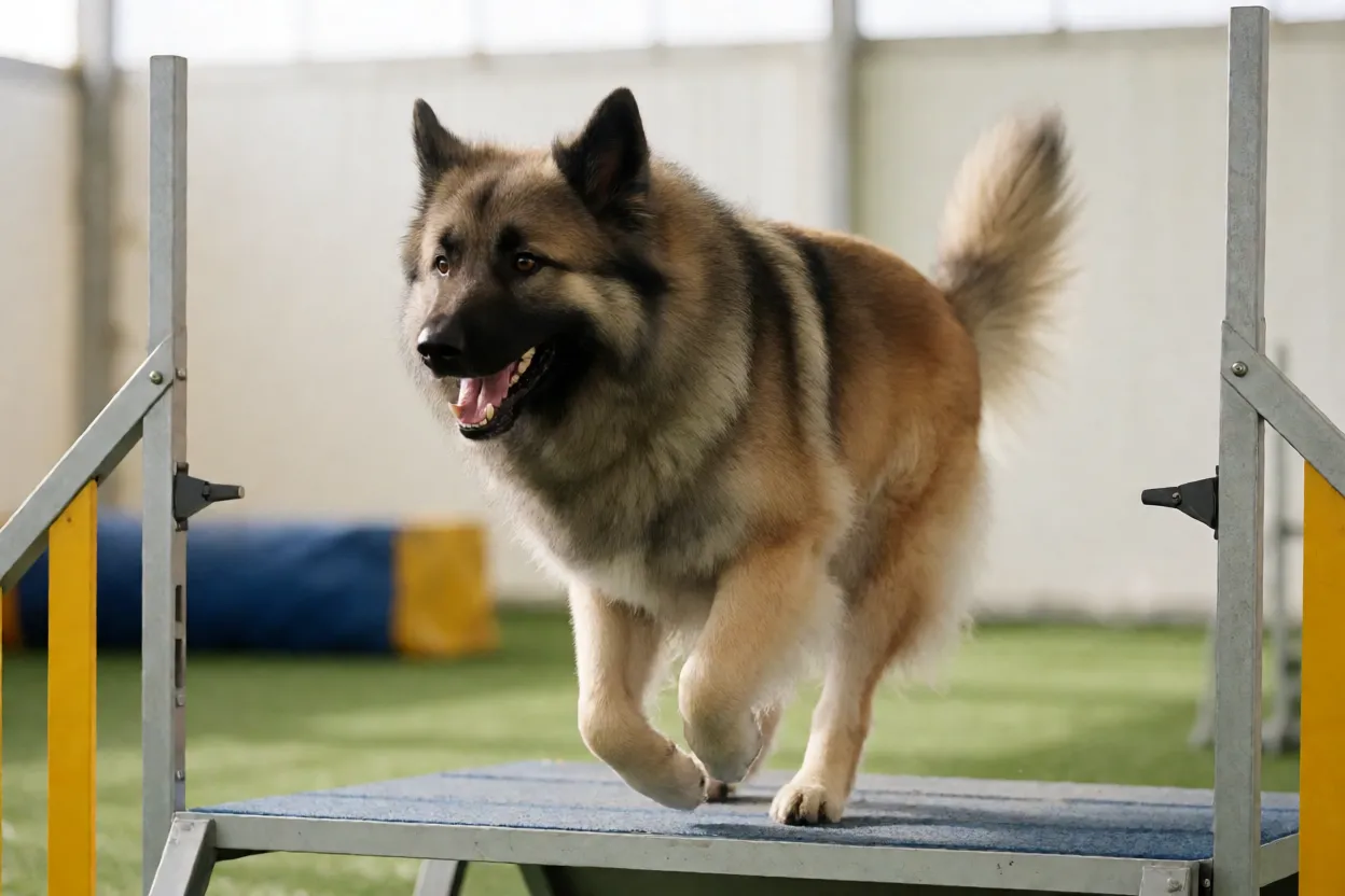 Pastor dos Piren&eacute;us em atividade de agility