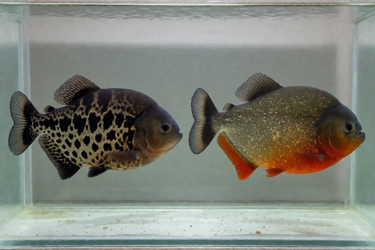 Comparação entre piranha-amarela e piranha-vermelha