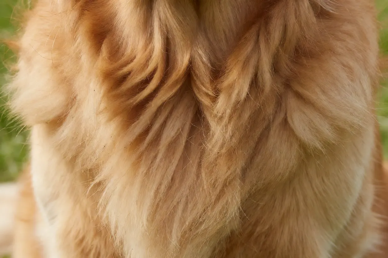 Fezes de pulga como pontinhos pretos na pelagem de cachorro