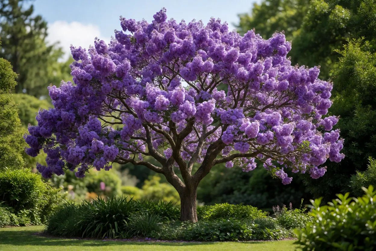 Quaresmeira: características, floração, cores e cuidados com a árvore Quaresmeira adulta em jardim com floração plena mostrando o valor ornamental