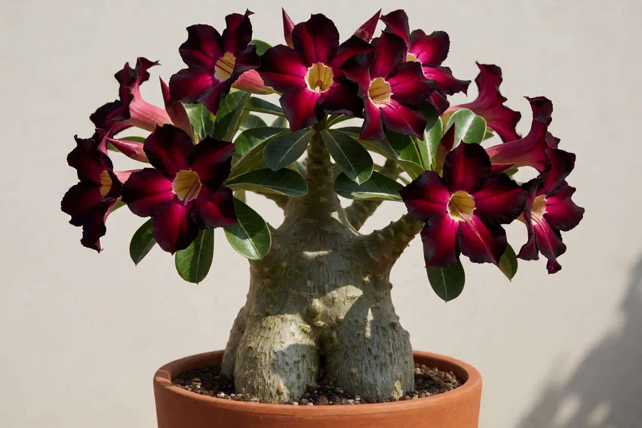 Rosa do Deserto Preta: como cultivar, cores e floração
