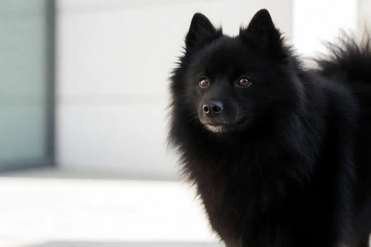 Schipperke: origem, personalidade, características e cuidados Schipperke alerta observando o ambiente