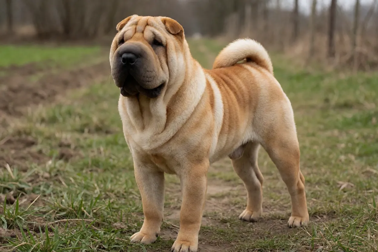 Shar Pei: rugas, personalidade e tudo o que você precisa saber Shar Pei histórico em pose de guarda