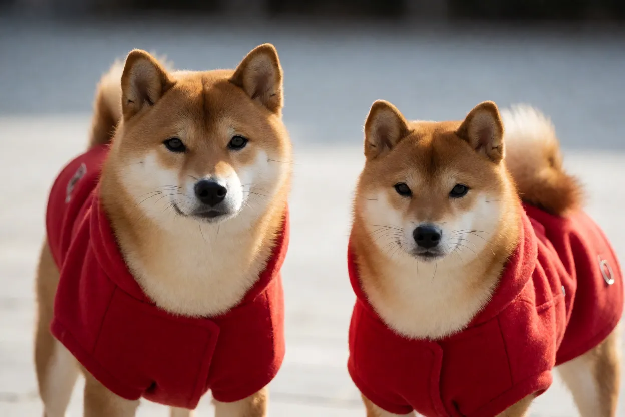 Shiba Inu: personalidade, pelagem e tudo sobre a raça Shiba Inu macho e fêmea lado a lado para comparação de tamanho