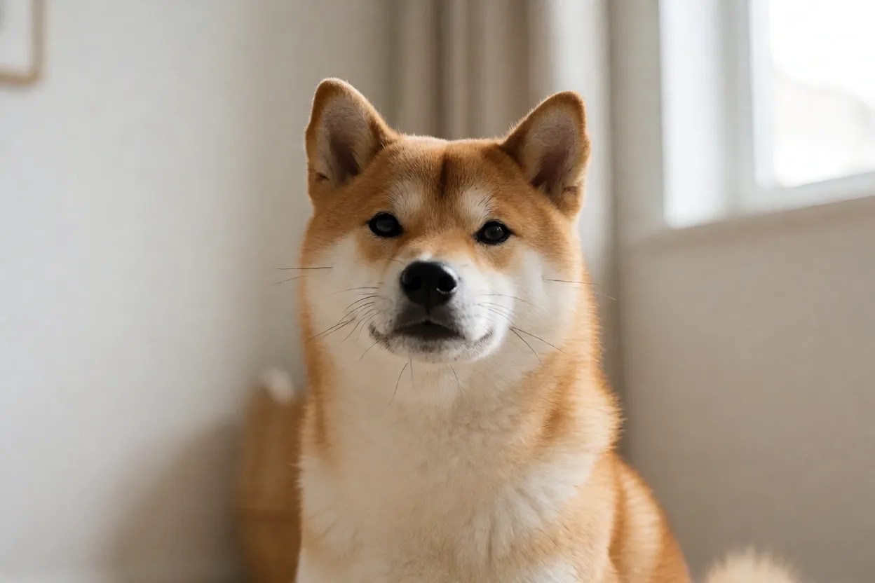 Shiba Inu: personalidade, pelagem e tudo sobre a raça Shiba Inu com expressão confiante e olhar atento para o tutor