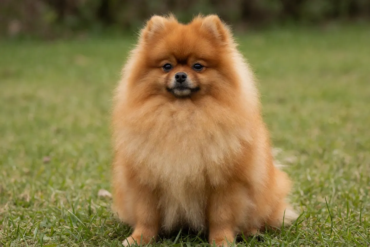 Spitz Alemão: tamanhos, personalidade e como cuidar do lulu-da-pomerânia Spitz Alemão Lulu da Pomerânia pelagem laranja em pose alerta