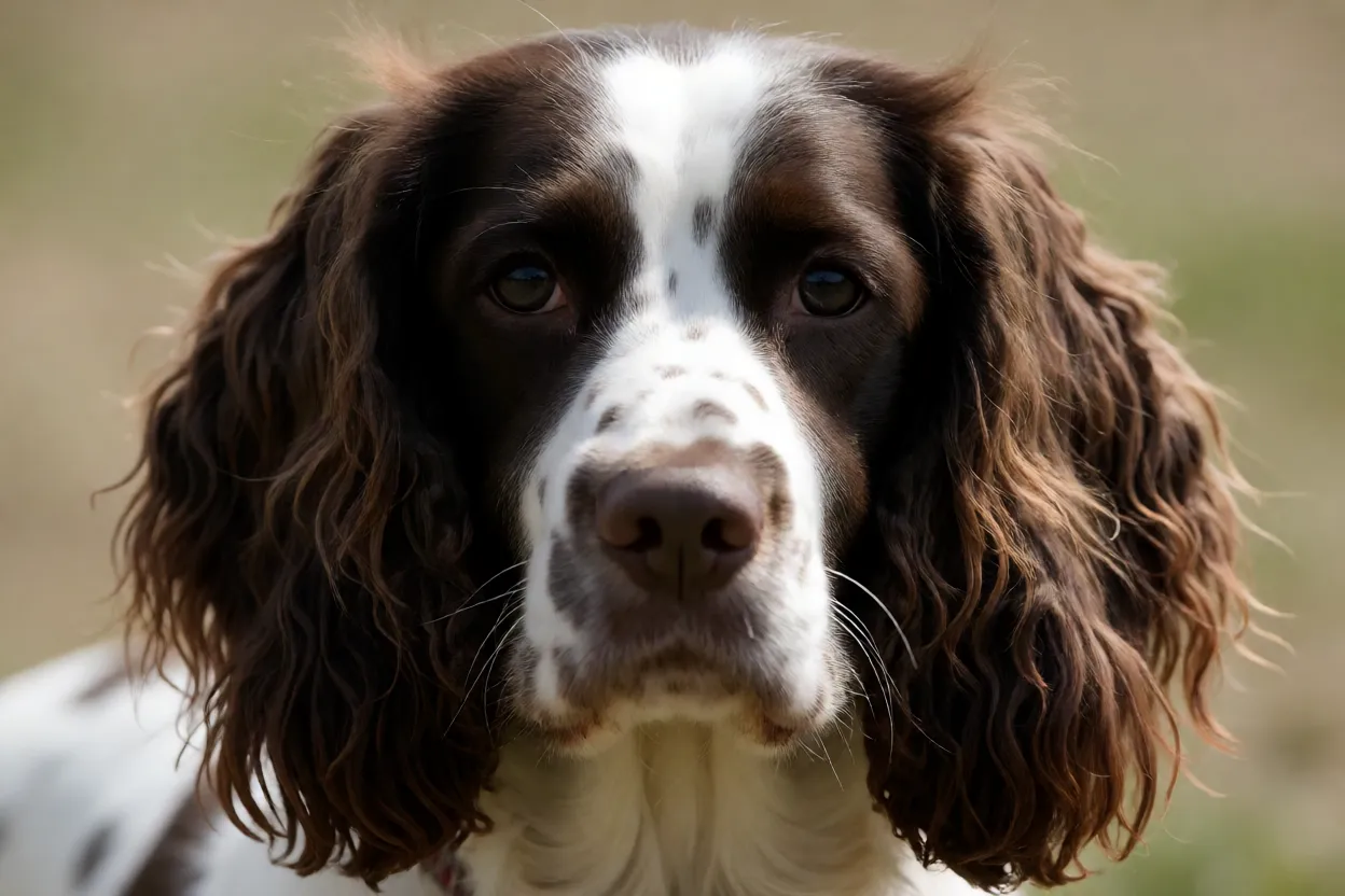 Compara&ccedil;&atilde;o visual de Springer Spaniel ingl&ecirc;s com express&atilde;o t&iacute;pica da ra&ccedil;a