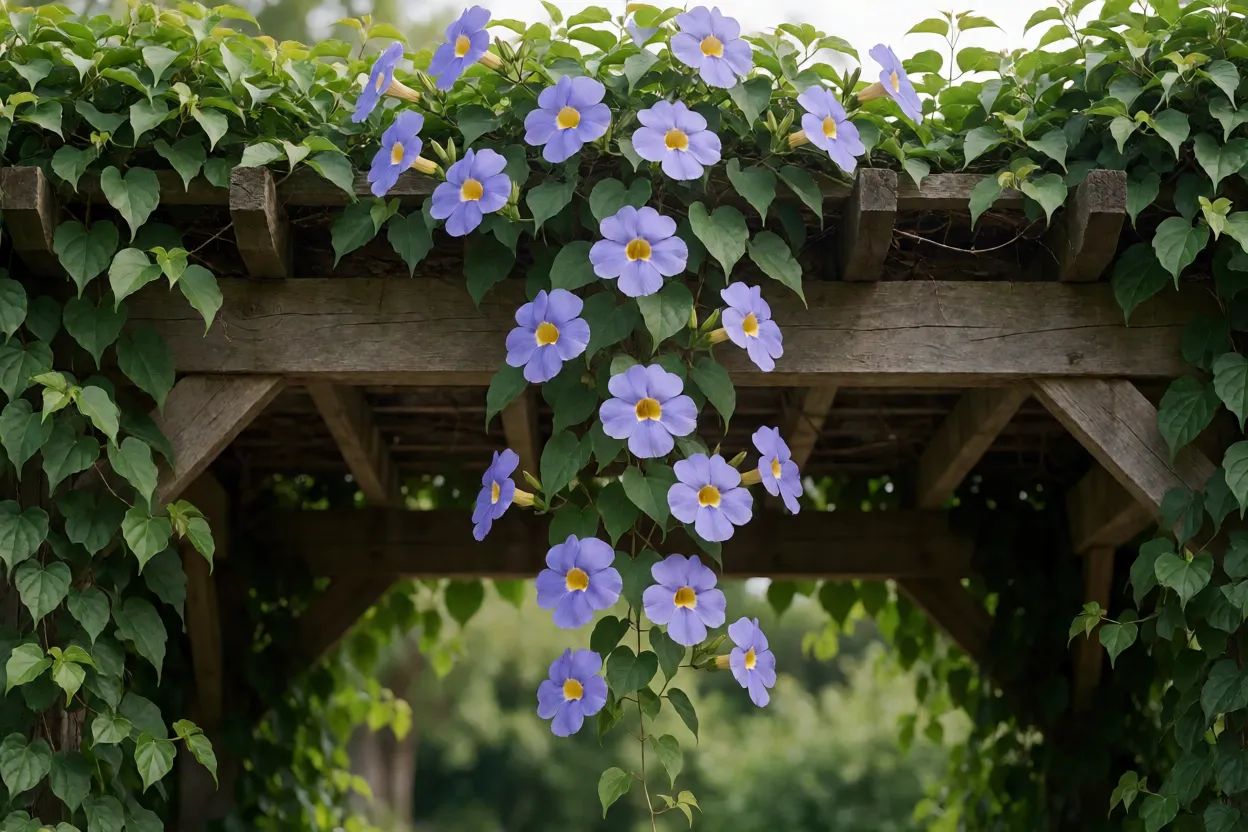 Tumbérgia-azul: características, floração e como cultivar a trepadeira