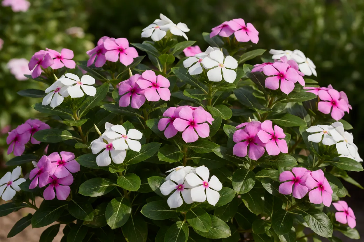 Vinca: cores das flores, floração, resistência ao calor e como cultivar